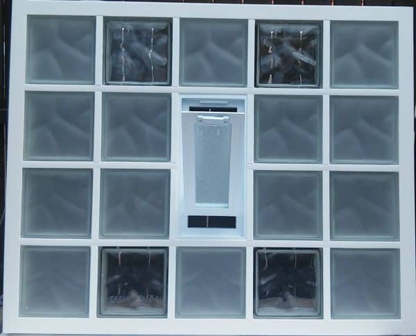 PLASTIC WINDOW VERTICAL INSTEAD OF 2 GLASS BLOCKS 19×19 BY DECOMAT (EXTERNAL DIMENSION 18,9×38,4cm)